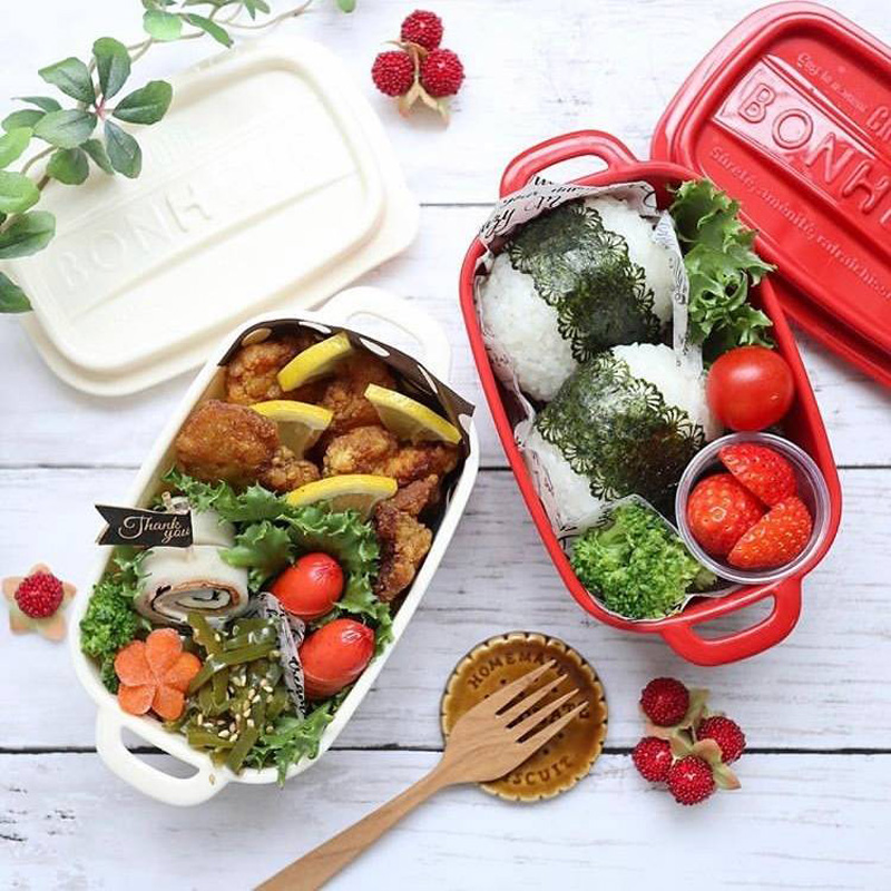 日本进口YAMADA食物收纳盒塑料冰箱保鲜盒便携辅食便当饭盒可爱