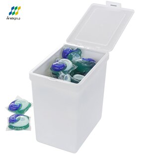 日本进口洗衣粉收纳盒带盖家用创意凝珠粉末洗剂分类替换盒子塑料