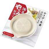 日本进口ECHO多功能陶瓷手动生姜磨泥器磨蒜泥碟芥末蒜蓉研磨工具