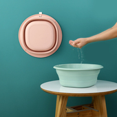 日本FaSoLa旅行可折叠洗脸盆家用塑料洗菜盆户外便携式 伸缩洗脚盆