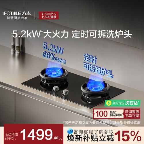 [新品]方太燃气灶TX21定时家用双灶猛火灶天然气煤气灶台官方旗舰