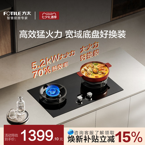 方太燃气灶TX31煤气灶台双灶家用天然气官方旗舰店大火力新品