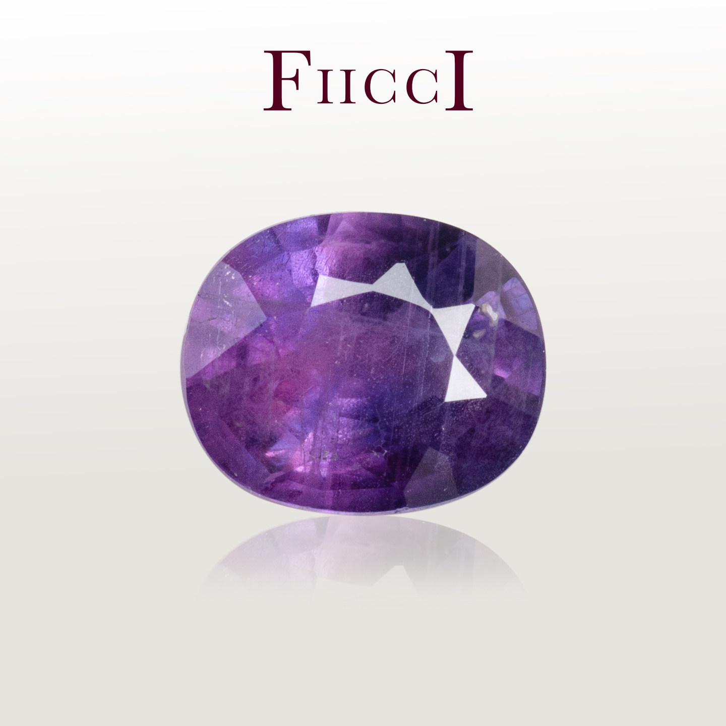 FIICCI菲伊奇 0.77ct天然紫色蓝宝石裸石椭圆形刻面彩色宝石戒指