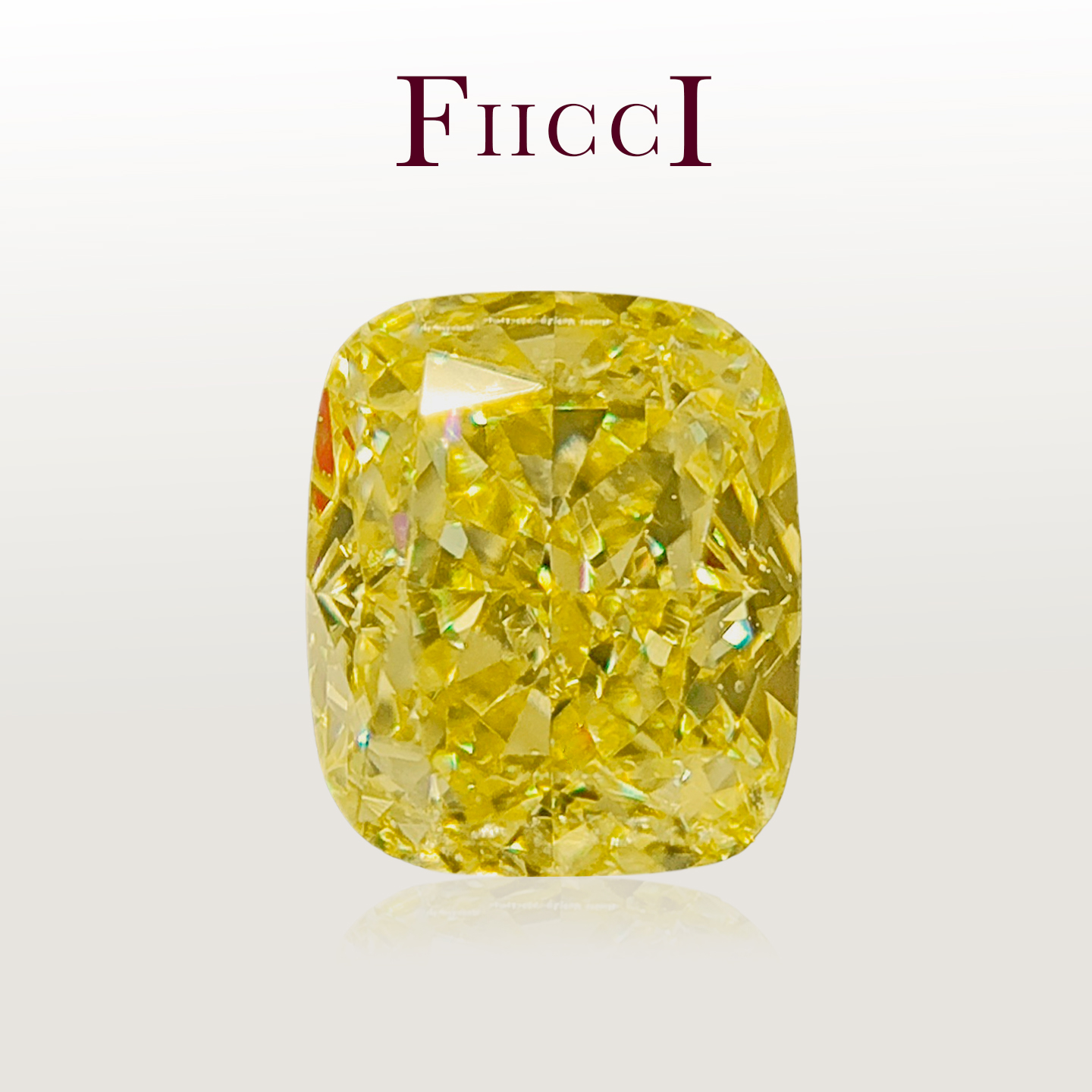 FIICCI菲伊奇 GIA天然黄色钻石0.5克拉枕形裸钻定制戒指项链