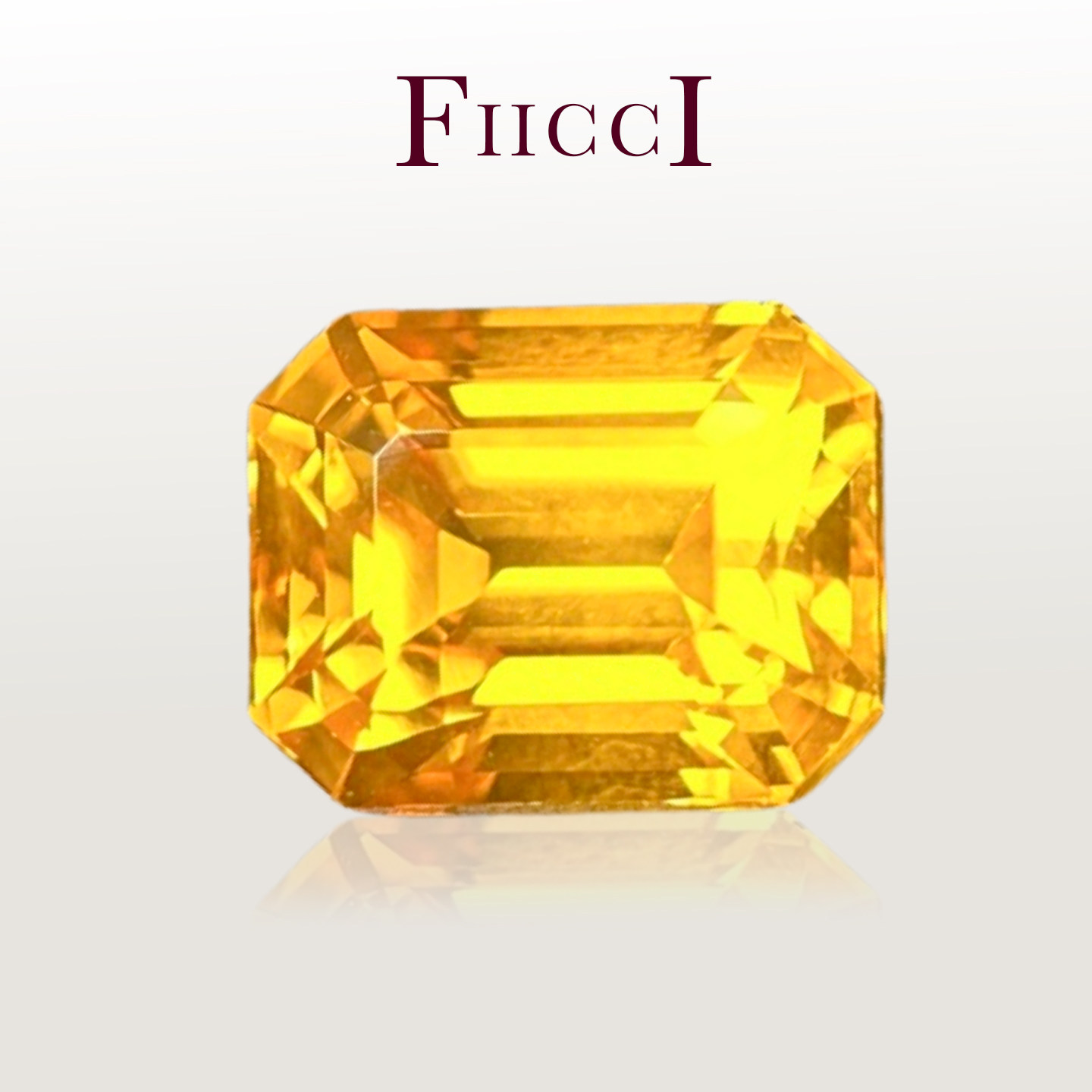 FIICCI菲伊奇1.53克拉天然金丝雀黄色蓝宝石祖母绿切割长方形裸石