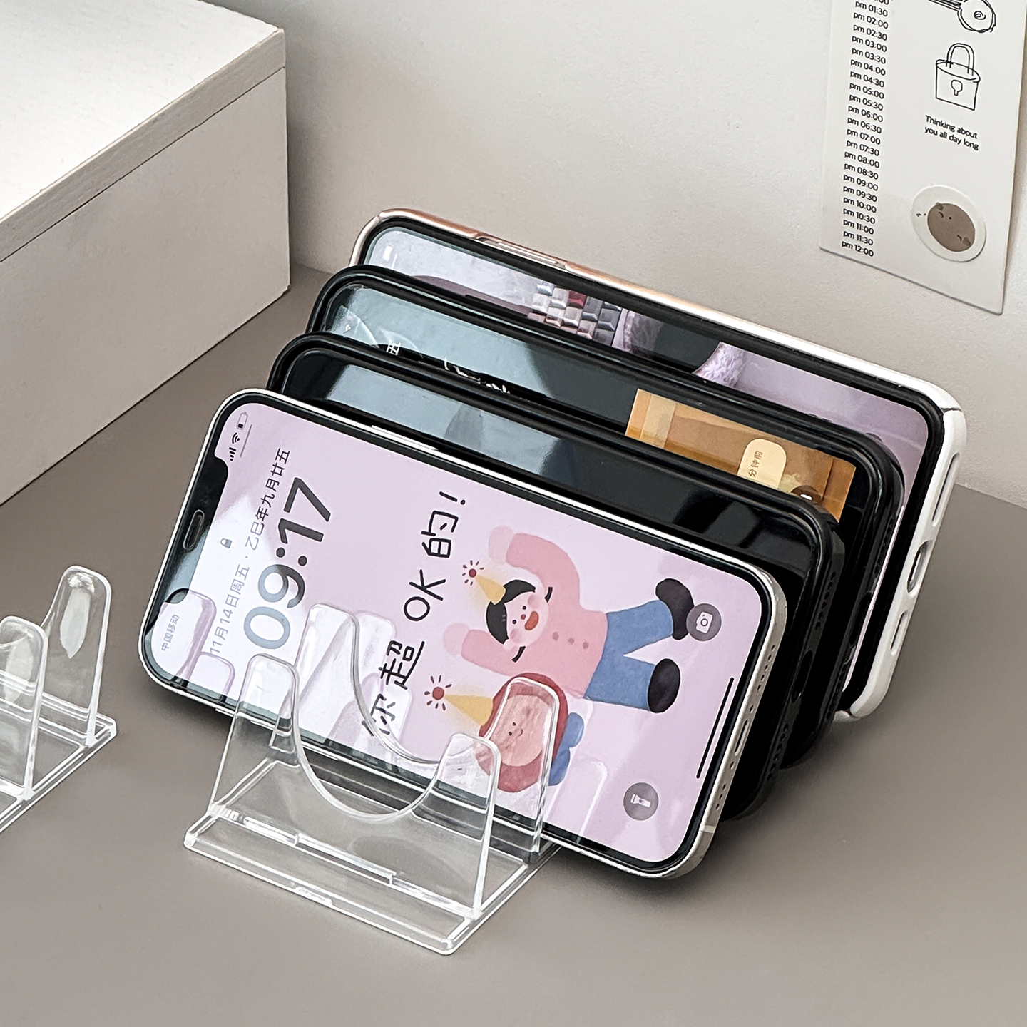 多卡位手机平板摆放支架亚克力