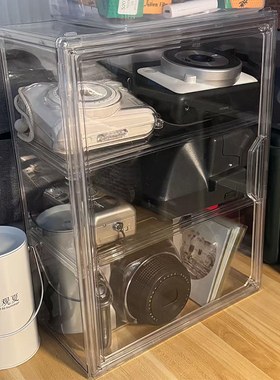 相机收纳柜拍立得展示盒ccd数码配件相纸储存箱镜头置物架防尘大