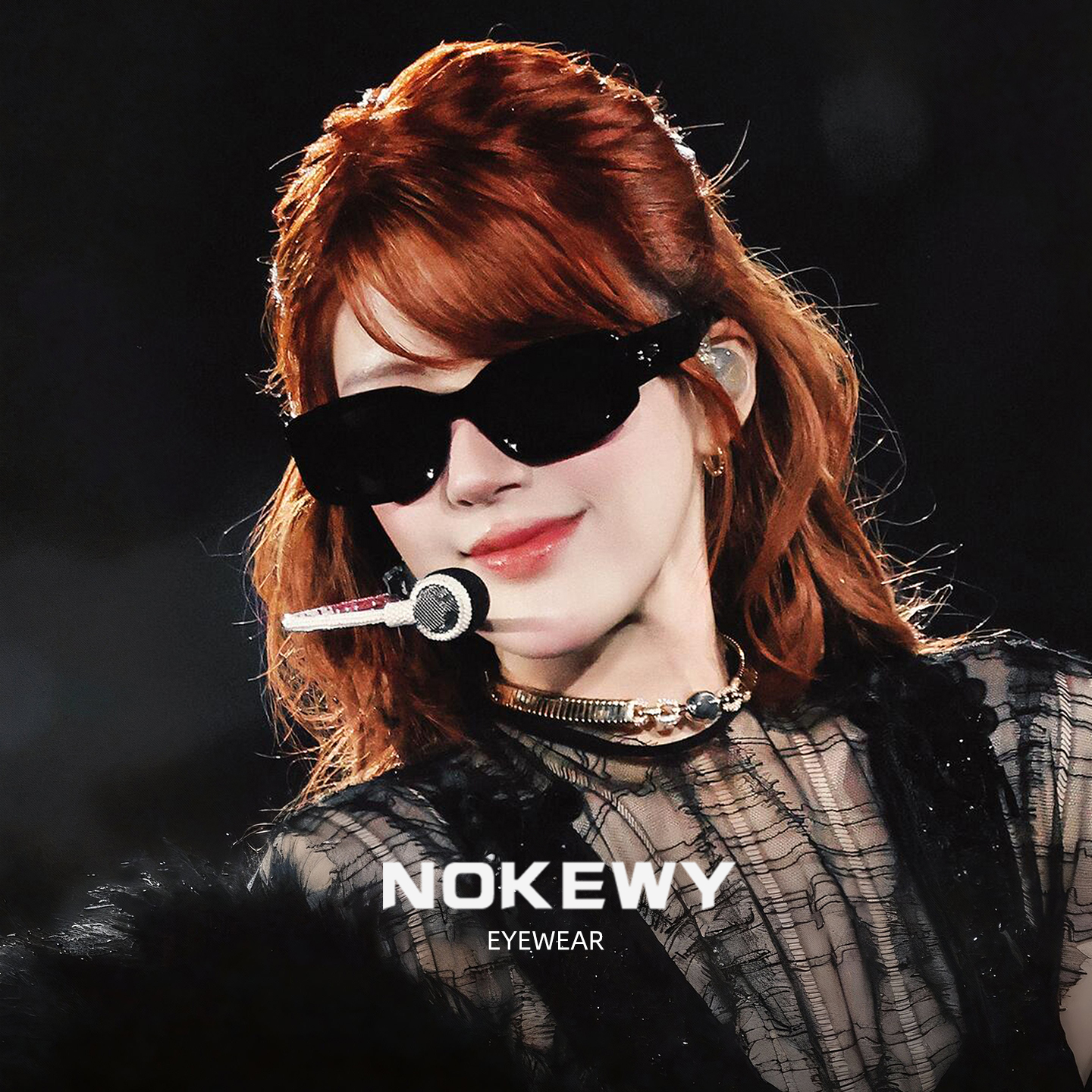 NOKEWY防紫外线方框韩版女墨镜