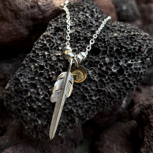 思涵银工坊Larry Smith925纯银风切羽鱼钩链男女款日潮余文乐项链