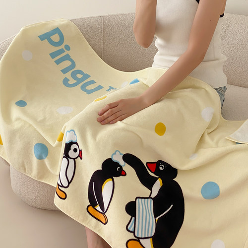 富山商店 x Pingu企鹅家族 正版联名全棉可爱印花浴巾A类