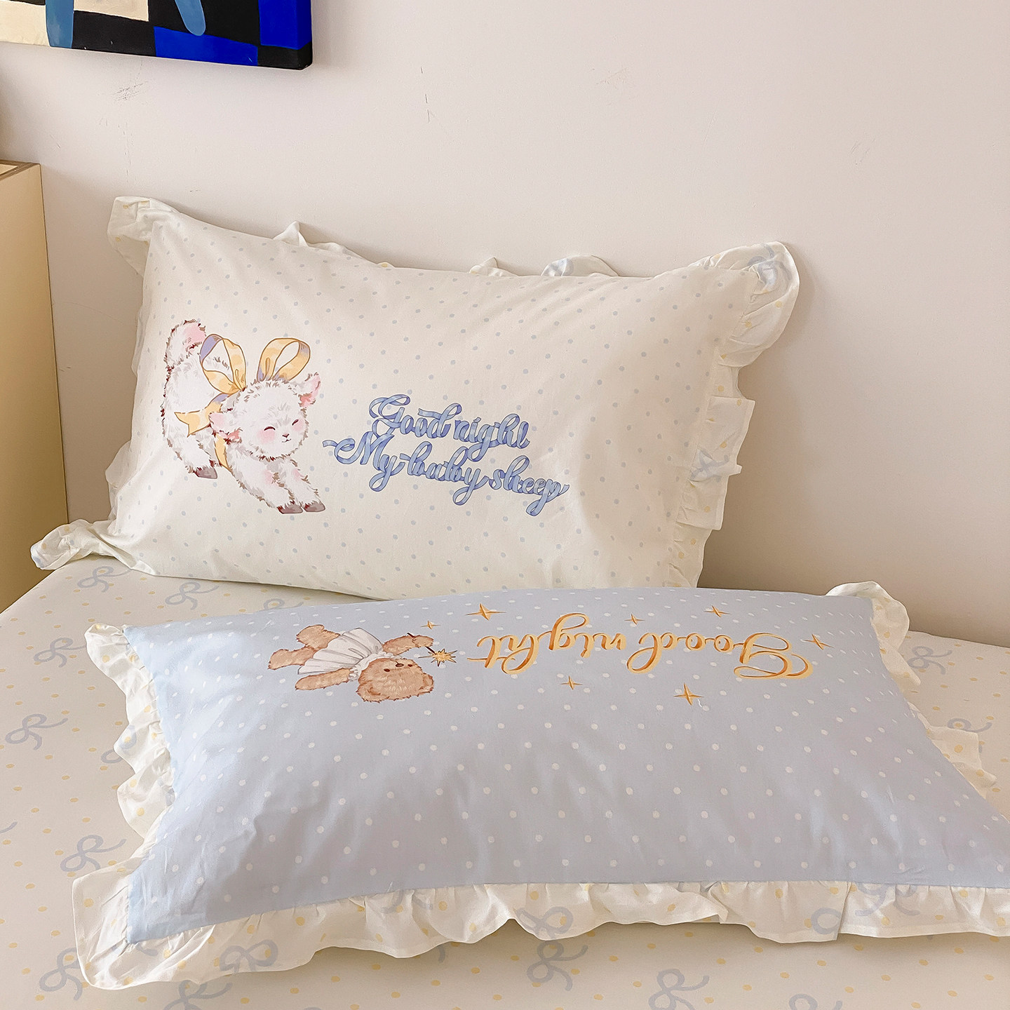 富山商店 Lolita系列可爱全棉荷叶边单人枕套,床上用品,枕套,淘宝优惠券,粉丝福利购,淘宝优惠卷