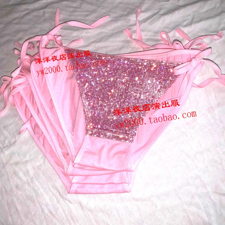 定制夜店酒吧女歌手DJ演出服现代领舞服修身亮钻短裤绑带款