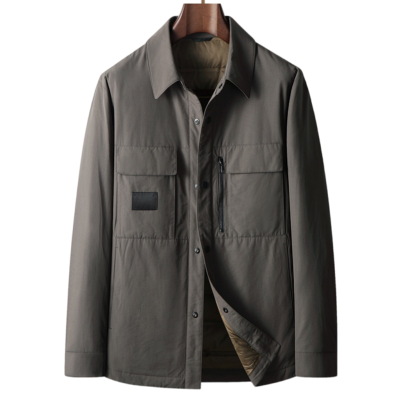 普洛克正品 90鸭绒秋冬衬衣版羽绒服男青年休闲羽绒潮流外套