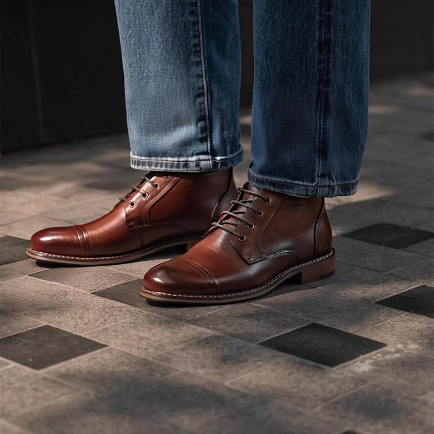 普洛克正品 马丁靴男英伦低帮鞋皮靴休闲男士短靴真皮工装靴子潮