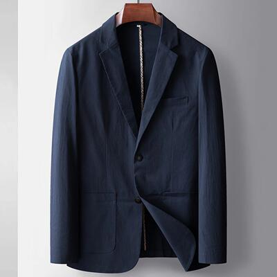 普洛克正品 西服男防晒上衣便服春夏棉料小西装休闲薄单西外套男