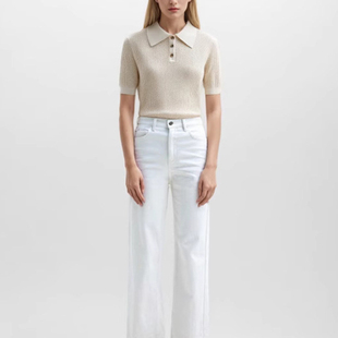 普洛克正品 山羊绒羊毛衣秋冬全毛女翻领套头米色打底针织羊毛衫