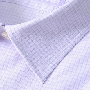 纳巴罗商场正品高纱支棉桑蚕丝男士短袖衬衫进口面料衬衣