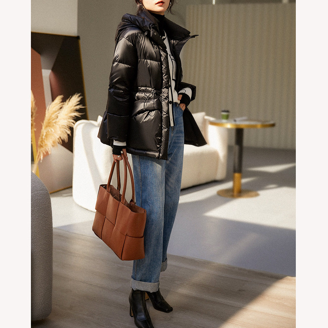 普洛克正品 菱格轻薄羽绒服女款高端女装白鹅绒短款时尚冬季外套