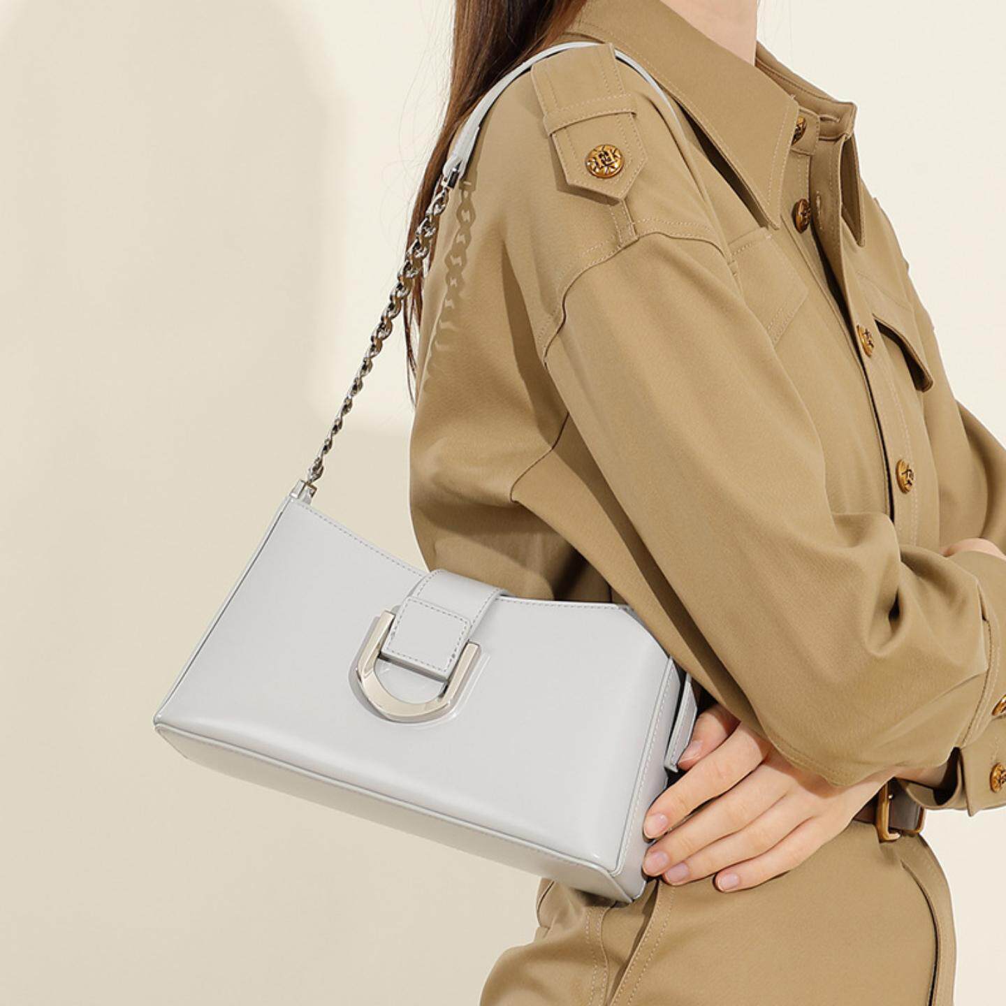 普洛克正品 头层牛皮真皮高级感腋下通勤包日常单肩斜挎法棍女包