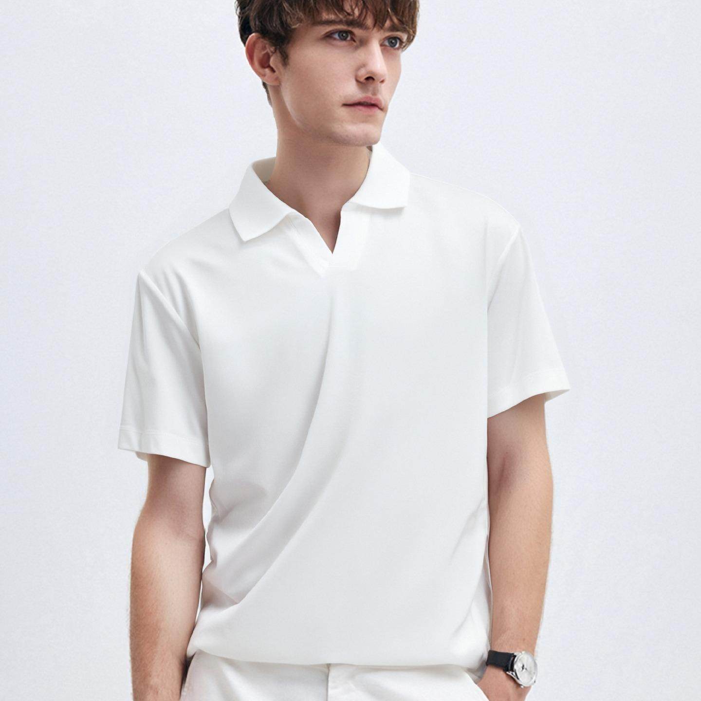 普洛克正品 夏季冰丝凉感男士翻领针织男式高级polo衫休闲短袖t恤