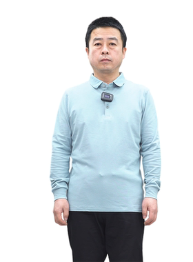 普洛克正品 四季黑色翻领长袖T恤男95棉5氨纶商务休闲针织衫