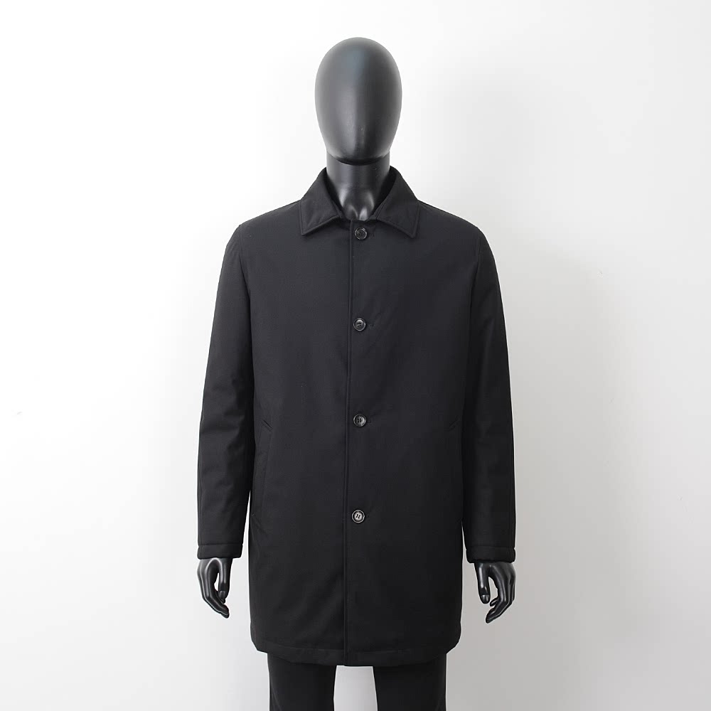 普洛克男装新款现货 山羊绒羊毛翻领男羽绒服中长款风衣大衣外套1