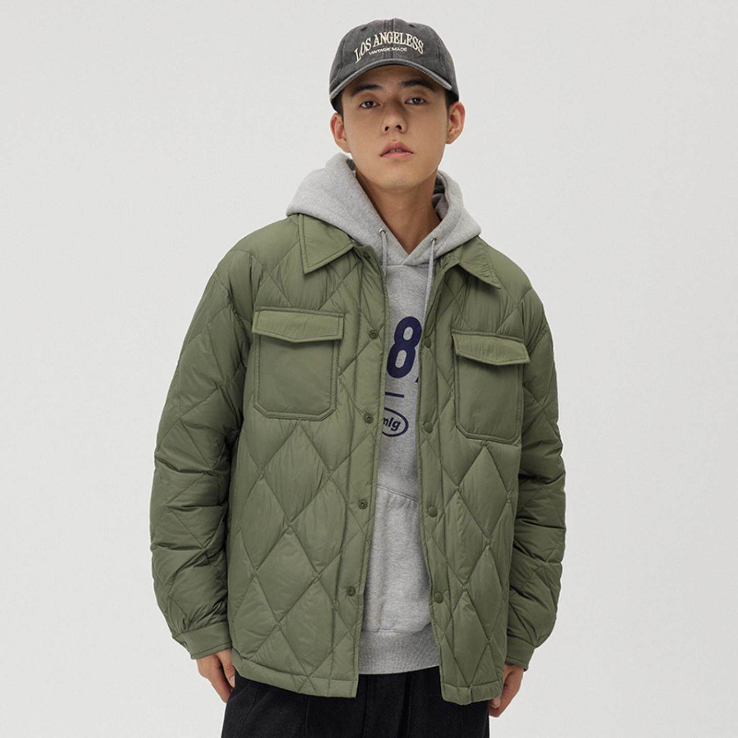 普洛克正品 羽绒服男短款翻领秋冬新款轻薄简约薄款冬装夹克外套