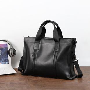 普洛克正品 男士手提包牛皮男单肩斜跨包15.6寸电脑包商务公文包