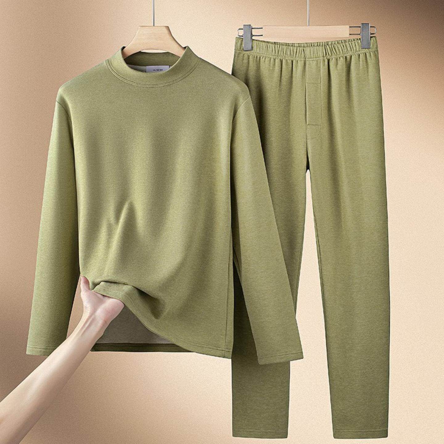 普洛克正品 高领打底衫男保暖裤子套装双面绒长袖T恤秋冬内搭长裤