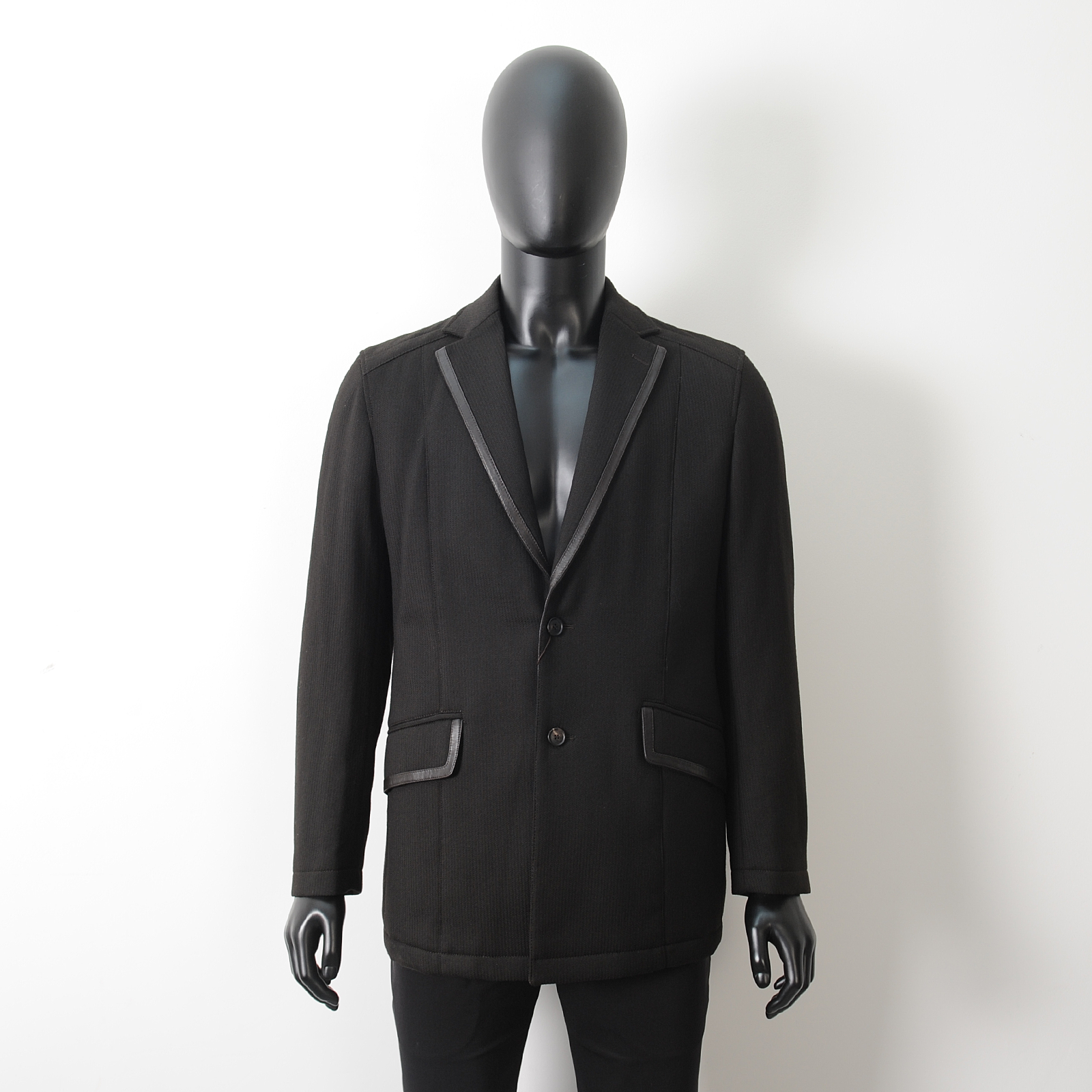 纳巴罗正品 进口精纺羊毛西服男棉服冬加厚商务真皮棉衣西装外套