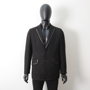 纳巴罗正品 进口精纺羊毛西服男棉服冬加厚商务真皮棉衣西装外套
