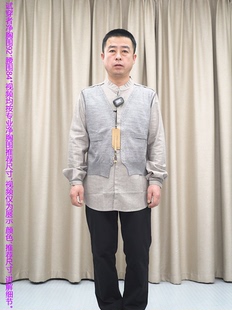 长袖 立领时尚 时尚 vgo春秋衬衫 男 68.5粘纤31.5亚麻 休闲衬衣 青年