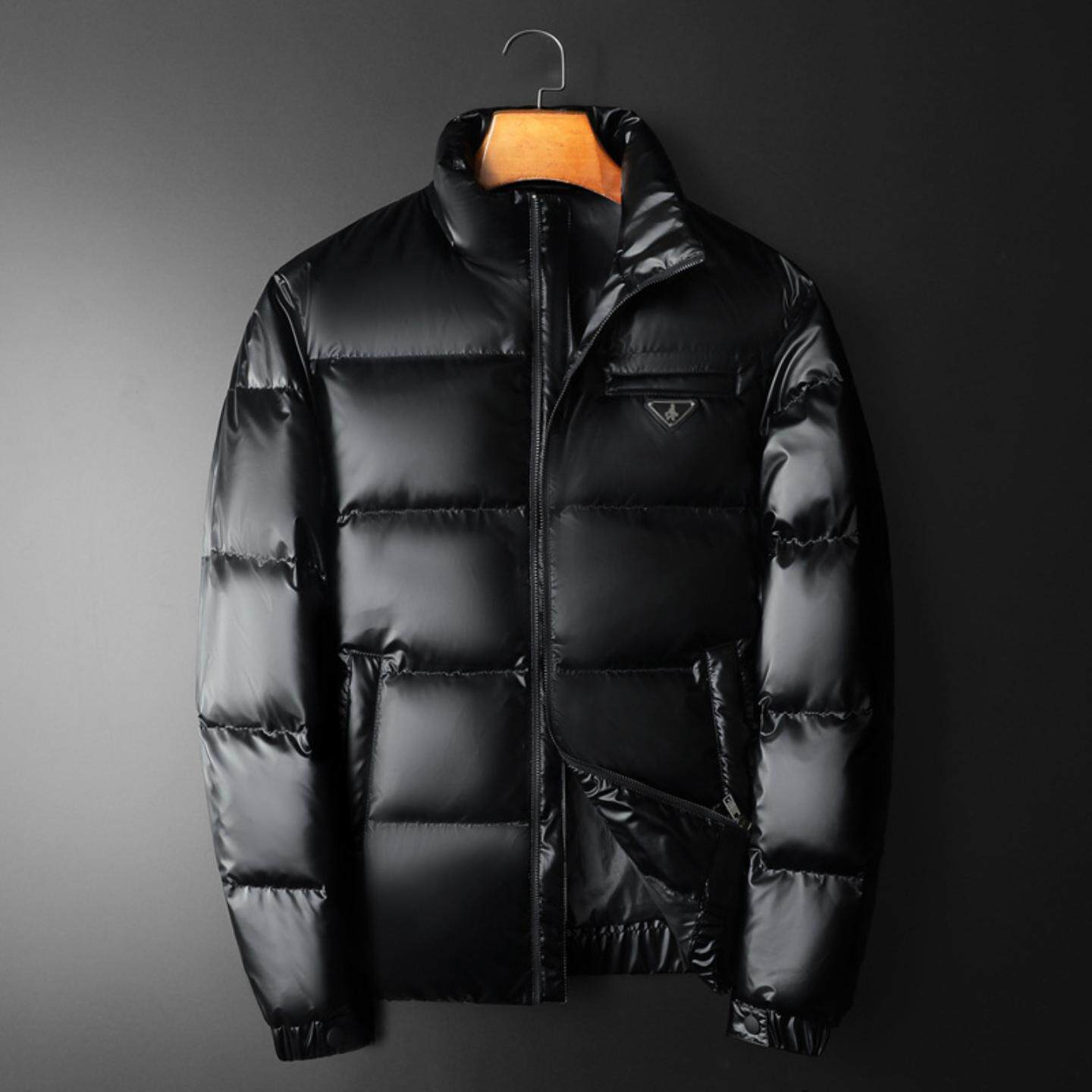 普洛克正品 加厚白鸭绒立领羽绒服男士短款潮牌韩版休闲保暖外套