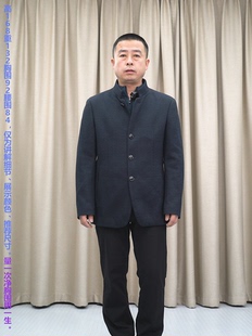 普洛克正品 现货针织西服男20羊毛80聚酯冬墨绿厚款商务便装外套