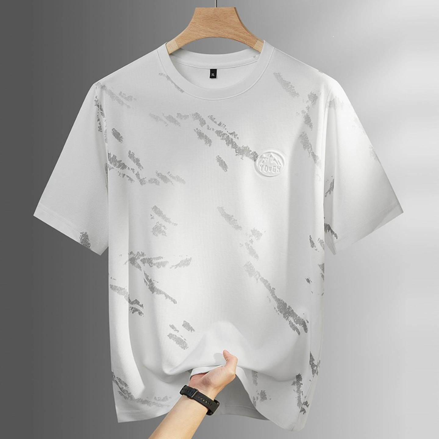 普洛克正品男装 大码t恤夏丝光棉微弹翻领短袖奢商务免烫半袖亲子