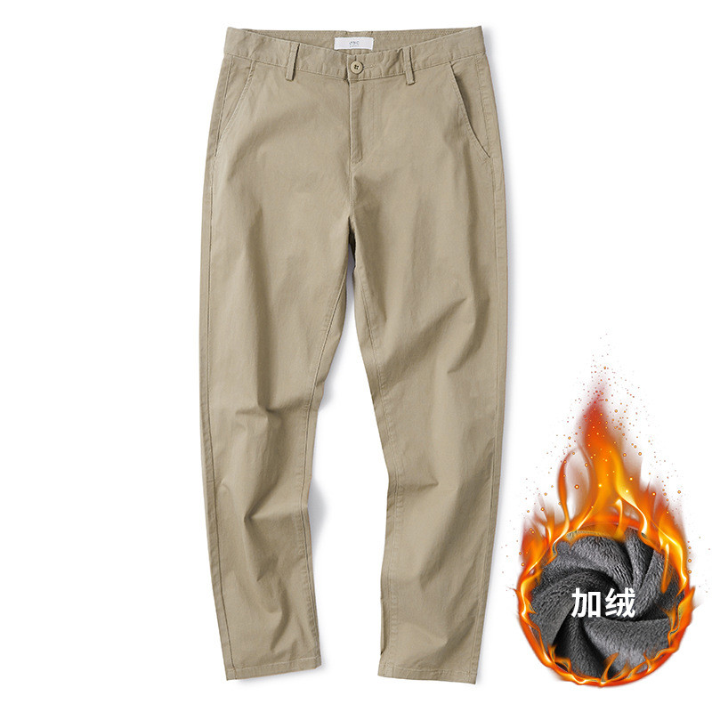 普洛克正品 95%棉男休闲裤宽松直筒商务西裤藏蓝色色长裤子