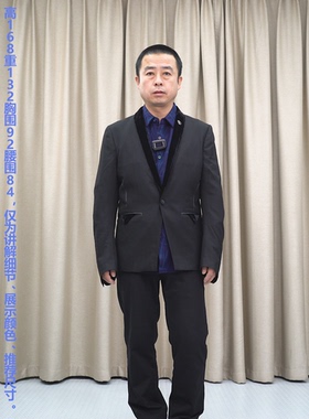 vgo正品春秋西服男女装同款黑色一粒扣外套时尚修身休闲西装上衣