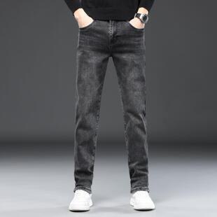 普洛克正品新款男修身直筒裤9分裤弹力非羽绒裤牛仔九分裤