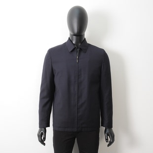 普洛克正品 精纺羊毛男白鹅绒羽绒服商务休闲宽松夹克行政冬外套