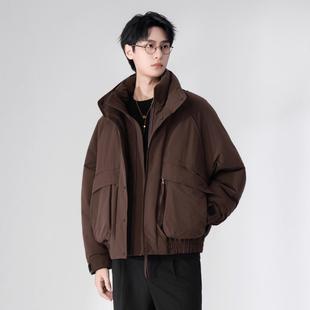 立领双层领轻薄痞帅外套潮 年新款 普洛克正品 白鸭绒羽绒服男短款