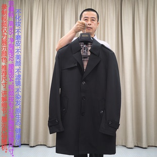 普洛克男装新款现货 春秋中长风衣厚黑色休闲派克大翻领外套商务1