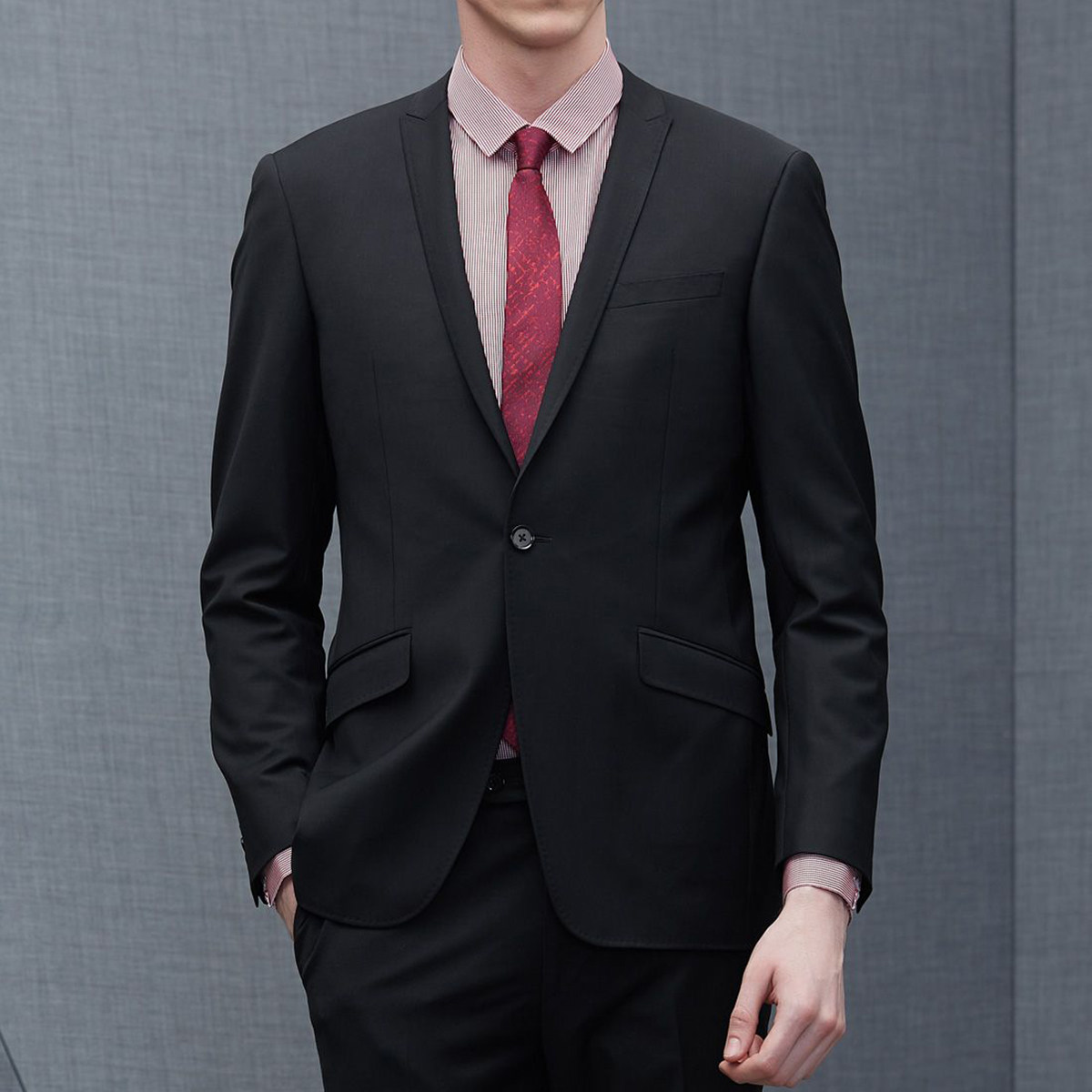 纳巴罗正品清仓现货 羊毛男西服套装商务西裤西装正装两粒扣外套