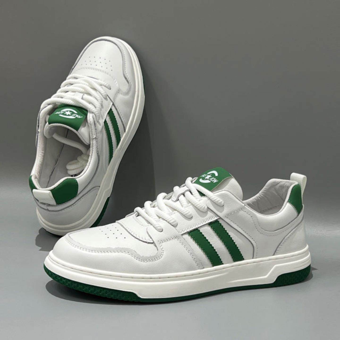 普洛克正品 新款潮流百搭真皮透气平底黑色男鞋软底舒适休闲皮鞋