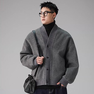 普洛克正品 绒可拆卸内胆针织开衫加厚羽绒服男秋冬新冬轻薄外套