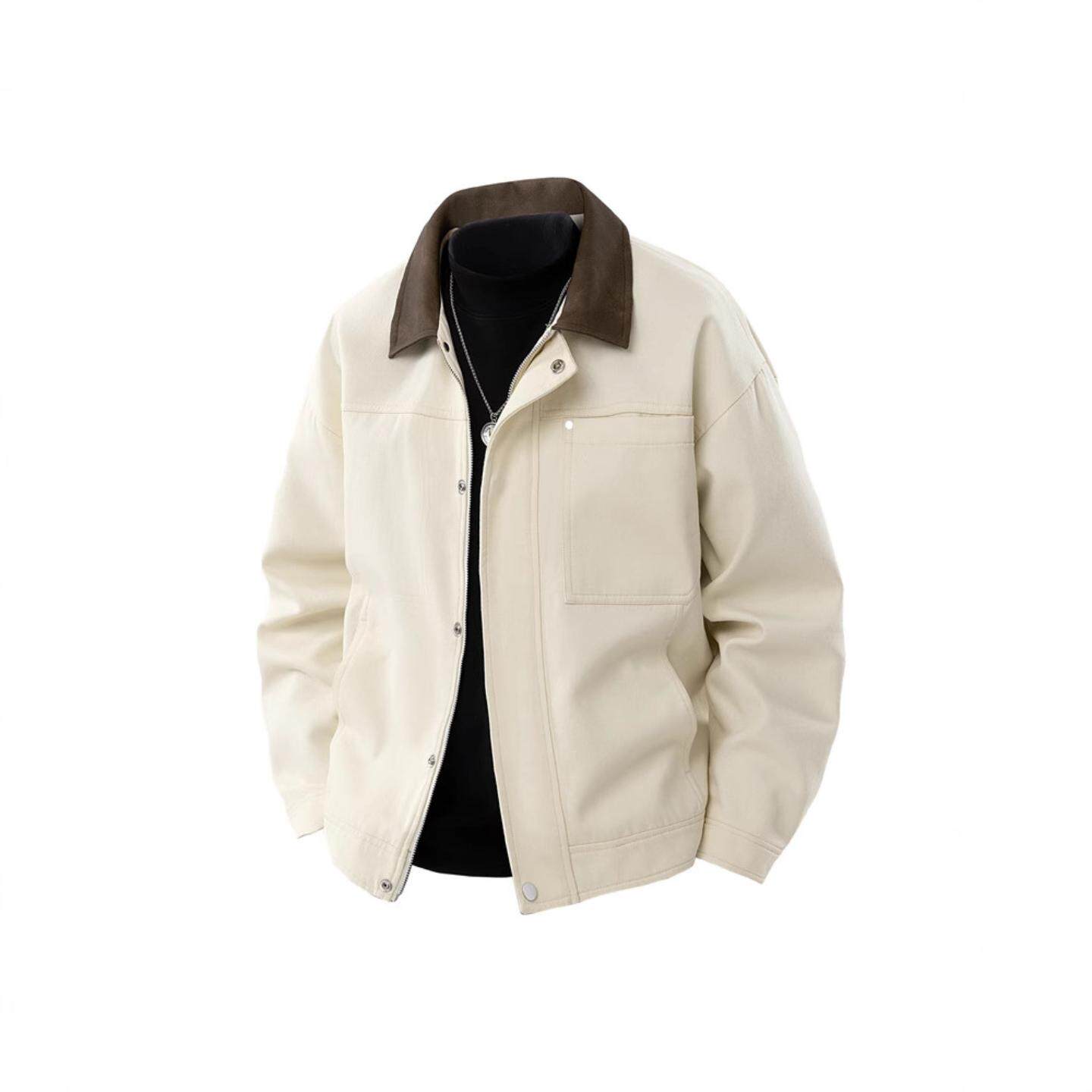 普洛克正品 棉哈灵顿工装翻领夹克男冬美式痞帅飞行员外套