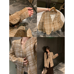 珍妮旅途～素雅大气好质感百搭羽绒内胆编织小香风外套 吴大笑