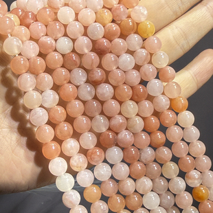 天然桃花酿红丝玉散珠圆珠DIY手工串珠配件手链项链半成品材料