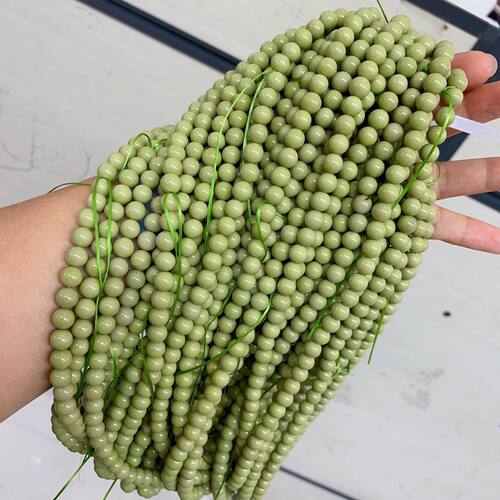 天然圆珠阿拉善牛油果