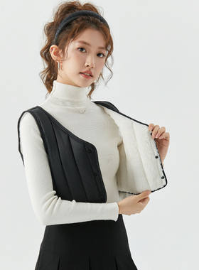 秋冬超短马甲女加绒加厚羽绒棉马夹修身坎肩打底V领马夹2026新款