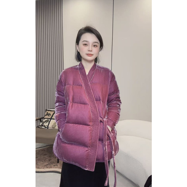 大掌柜推荐 国风丝绒羽绒服宽松显瘦保暖新中式羽绒服女上衣外套